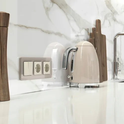 Розетка с заземлением (айвори матовый) W1171062 - фото 3