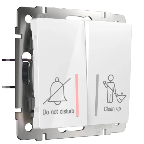 Выключатель двухклавишный для отелей (белый) W1120801 - фото