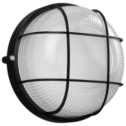 Светильник НПП 1302 60Вт E27 IP54 черн. круг с решеткой IEK LNPP0-1302-1-060-K02