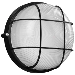 Светильник НПП 1302 60Вт E27 IP54 черн. круг с решеткой IEK LNPP0-1302-1-060-K02