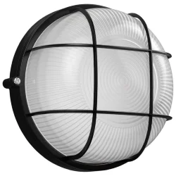 Светильник НПП 1302 60Вт E27 IP54 черн. круг с решеткой IEK LNPP0-1302-1-060-K02