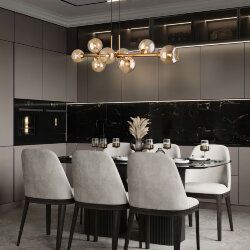 Умный подвесной светильник с круглыми стеклянными плафонами 70113/8 янтарный Smart (047076)