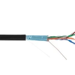 Кабель F/UTP кат.5E (класс D) 4 пары 100МГц ОЖ BC чистая медь внешн. PE до -40град.C черн. (уп.305м) NETLAN EC-UF004-5E-PE-BK