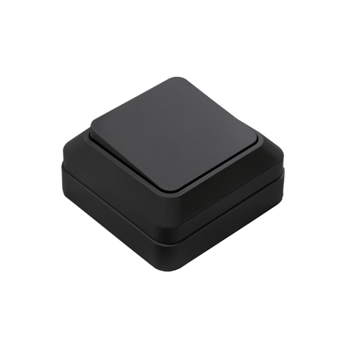 Выключатель одноклавишный BOLLETO черный накладной 7021B IN HOME - Фото