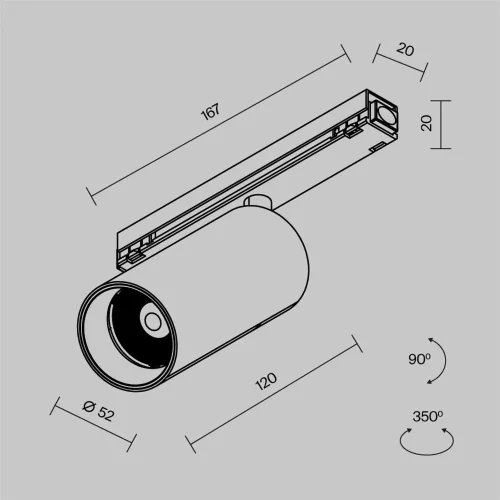 Уличный трековый светильник Фокус / Focus Led Exility IP 4000К 15Вт 36° черный (Черный) O-TR02-1-S-15WB4K - фото 17