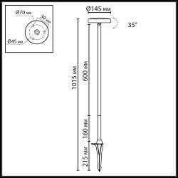 Ландшафтный светильник «ODEON LIGHT» 7189/6GLA, серия: DISC (крепление на основание; колышек) - -