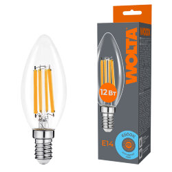 Светодиодная лампа WOLTA FILAMENT WF-C35-12W6KE14 12Вт 6500K Е14