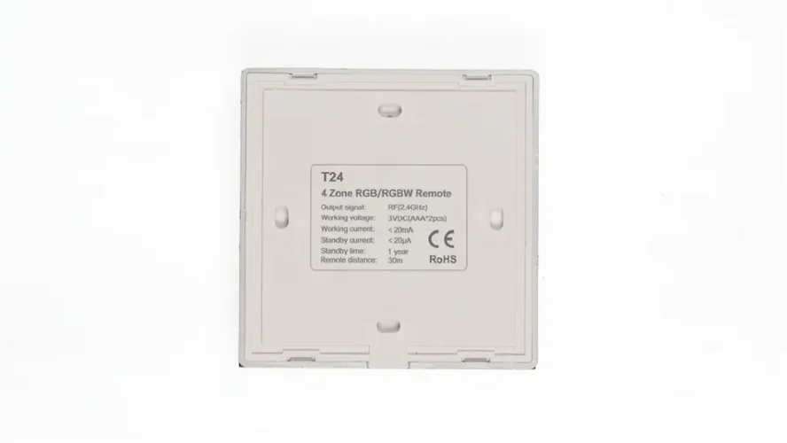 Сенсорная панель T24 Black IC79 (RGBW/RGB, 4 zone, RF 2.4GHz, 3VDC(AAAx2)) - фото II