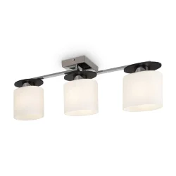 Светильники серии выполнены в современном стиле, арматура сделана из металла, а плафоны – из матового стекла. Благодаря своей небольшой высоте светильники Bice подходят для невысоких помещений. (Хром)