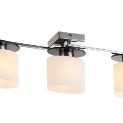 Светильники серии выполнены в современном стиле, арматура сделана из металла, а плафоны – из матового стекла. Благодаря своей небольшой высоте светильники Bice подходят для невысоких помещений. (Хром)