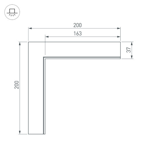 Угол SL-LINIA45-FANTOM внутренний (Arlight, Металл) - фото 4