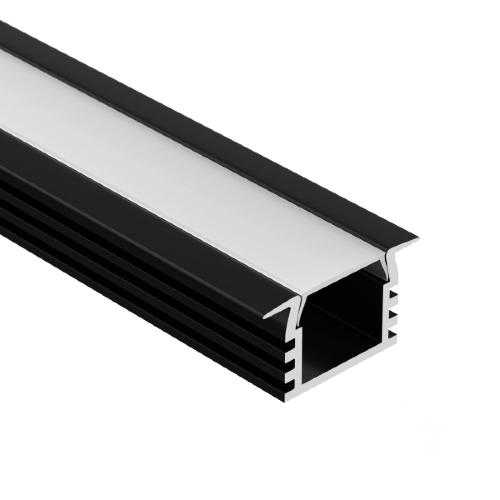 Профиль U-16/12-IN RAL9005 (с экраном) — 2000мм - фото 1