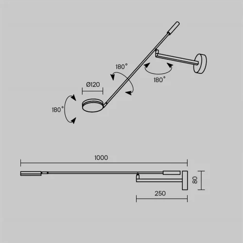 Настенный светильник (бра) Fad 3000К 6Вт (Черный) - фото