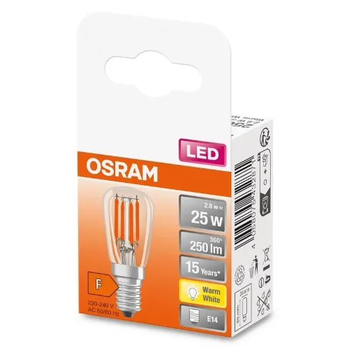 Лампа светодиодная филаментная для холодильника 2.8W/2700K E14 220V | LED Star 3Y FILAMENT | - OSRAM. Фото 3