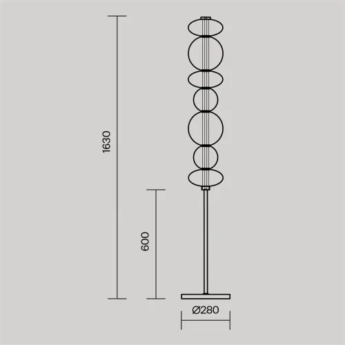 Напольный светильник (торшер) Futuro 3000К 40Вт (Черный) - фото 12