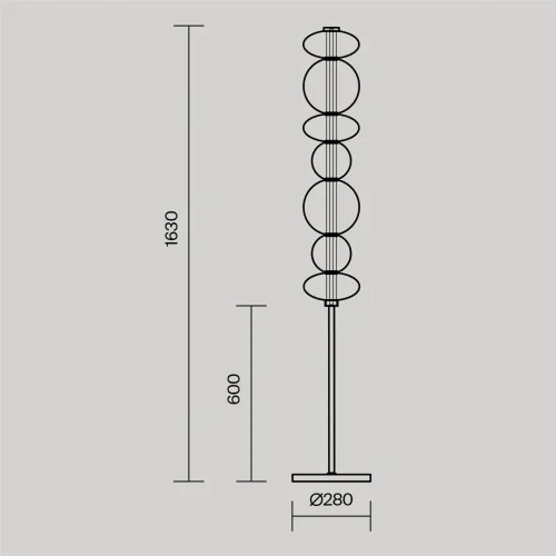 Напольный светильник (торшер) Футуро / Futuro 3000К 40Вт (Черный) MOD307FL-L40B3K - фото 2