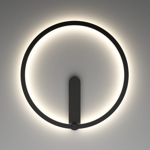 DK5035-BK Бра ROUND со светодиодом, IP20, 24W, 3000/4000/6500K, черный, алюминий. Фото 4