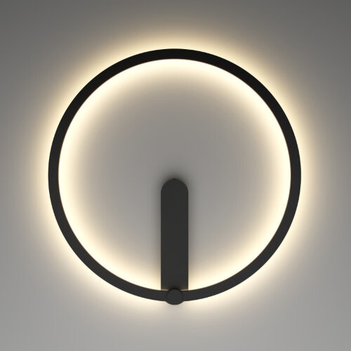 DK5035-BK Бра ROUND со светодиодом, IP20, 24W, 3000/4000/6500K, черный, алюминий. Фото 3