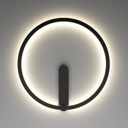 Бра ROUND со светодиодом, IP20, 24W, 3000/4000/6500K, черный, алюминий, Denkirs DK5035-BK