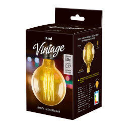 IL-V-G80-60-GOLDEN-E27 VW01 Лампа накаливания Vintage, Форма шар, Форма нити VW