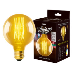 IL-V-G80-60-GOLDEN-E27 VW01 Лампа накаливания Vintage, Форма шар, Форма нити VW