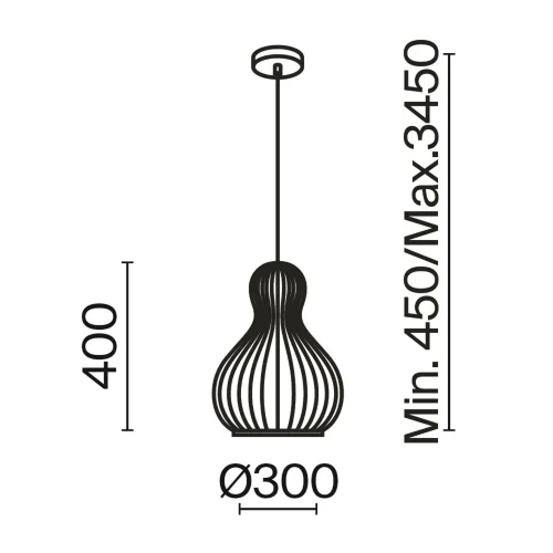 Подвесной светильник Корни / Roots E27х1 (Черный) MOD192PL-01W1 - фото 2