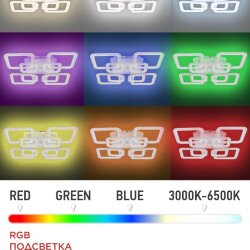 Светильник светодиодный ELEGANT ARIS-125RGB-SMART-WH 125Вт 230В 3000-6500K 8800Лм 585х585х115мм пульт ДУ белый IN HOME