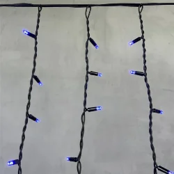 Гирлянда Бахрома 3,2 x 0,9 м Синяя 220В, 168 LED, Провод Черный Каучук, IP65