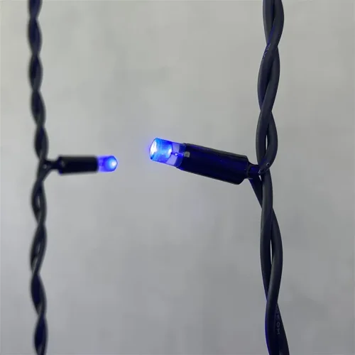 Гирлянда Бахрома 3,2 x 0,9 м Синяя 220В, 168 LED, Провод Черный Каучук, IP65. Фото 3.