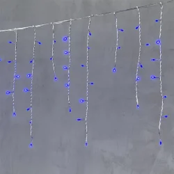 Гирлянда Бахрома 3,1 x 0,5 м Синяя 220В, 150 LED, Провод Прозрачный ПВХ, IP54