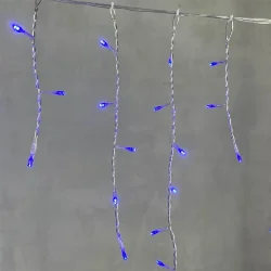 Гирлянда Бахрома 3,1 x 0,5 м Синяя 220В, 150 LED, Провод Прозрачный ПВХ, IP54