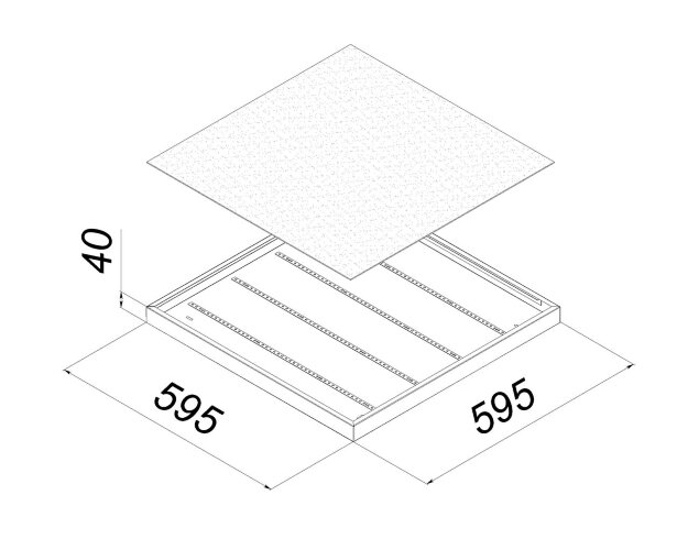 Универсальный офисный светодиодный светильник Армстронг 36 Вт IP20 595x595x40 мм 3000K Опал - фото 2
