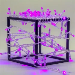 Гирлянда Нить с Колпачком 10м Фиолетовая 220В, 100 LED, Провод Прозрачный ПВХ, IP65