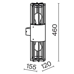 Настенный светильник (бра) Barrel E27x2 15Вт IP 54 (Графит)