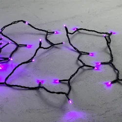 Гирлянда Нить 10м Фиолетовая 24В, 100 LED, Провод Черный ПВХ, IP54
