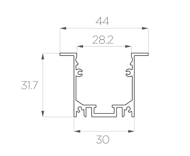 Профиль врезной алюминиевый LC-LPV-3244-2 Anod - фото 2