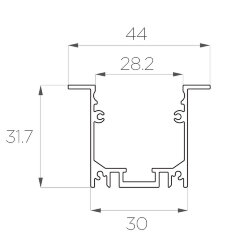 Профиль врезной алюминиевый LC-LPV-3244-2 Anod
