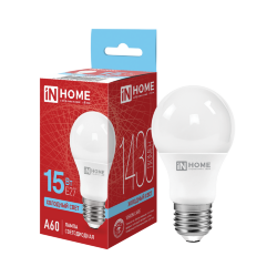 Лампа светодиодная LED-A60-VC 15Вт 230В Е27 6500К 1430Лм IN HOME