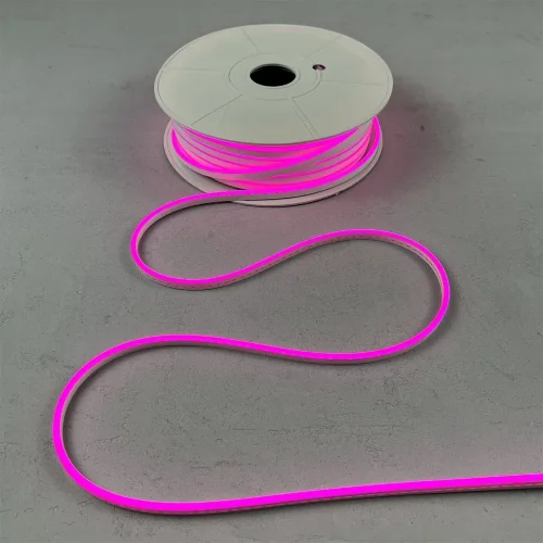 Односторонний Гибкий Неон 8х16мм Розовый 12В, IP65. Фото 2.