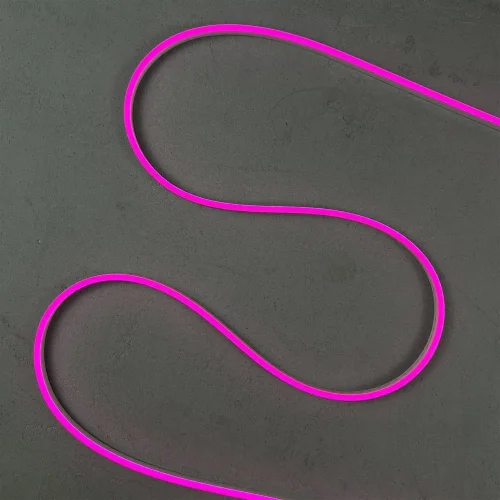 Односторонний Гибкий Неон 8х16мм Розовый 12В, IP65. Фото 6.