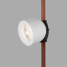 DK5540-WH+BK Поворотный светильник для трека-ремня Belty, серия Spot, со светодиодом, D100*H107мм, 48V DC, 12W, RA90, 38°, 4000K, IP20, белый с черным, алюминий.