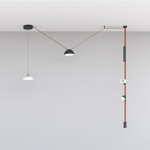 DK5540-WH+BK Поворотный светильник для трека-ремня Belty, серия Spot, со светодиодом, D100*H107мм, 48V DC, 12W, RA90, 38°, 4000K, IP20, белый с черным, алюминий. Фото 6