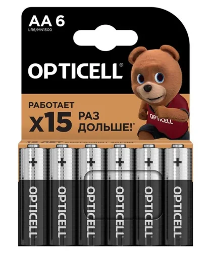 Элемент питания алкалиновый AA/LR6 (блист. 6шт) Basic Opticell 5051006 - фото