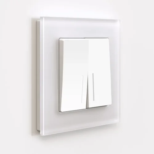 Выключатель двухклавишный с подсветкой (белый матовый) W1120161 - фото 3