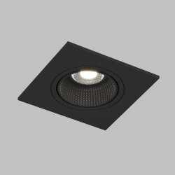 Встраиваемый светильник, IP 20, 10 Вт, GU5.3, LED, черный/черный, пластик, Denkirs DK3071-BK