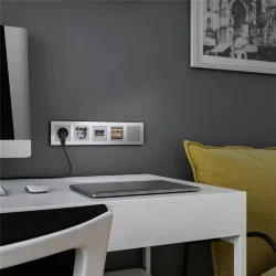 Розетка двойная Ethernet RJ-45 серебряный W1181106