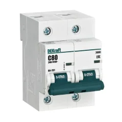 Выключатель автоматический модульный 2п C 80А 10кА ВА-201 DEKraft 13005DEK