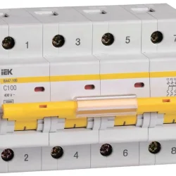 Выключатель автоматический модульный 4п C 100А 10кА ВА47-100 KARAT IEK MVA40-4-100-C