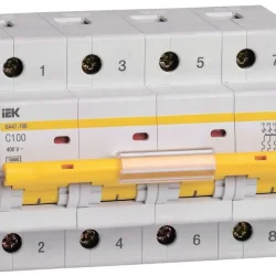 Выключатель автоматический модульный 4п C 100А 10кА ВА47-100 KARAT IEK MVA40-4-100-C