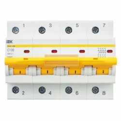 Выключатель автоматический модульный 4п C 100А 10кА ВА47-100 KARAT IEK MVA40-4-100-C